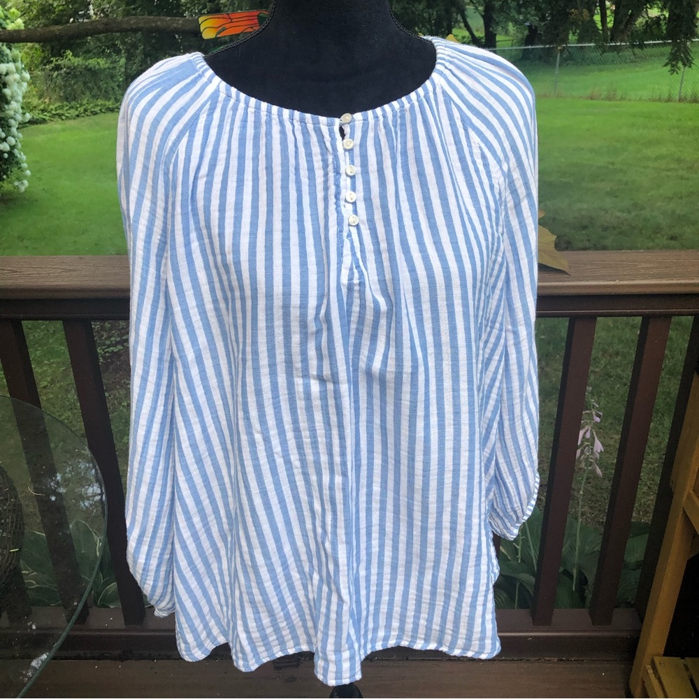 💙 Old Navy Boho Striped Peasant Blouse 💙